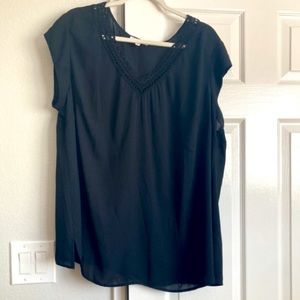 Black V-Neck Blouse